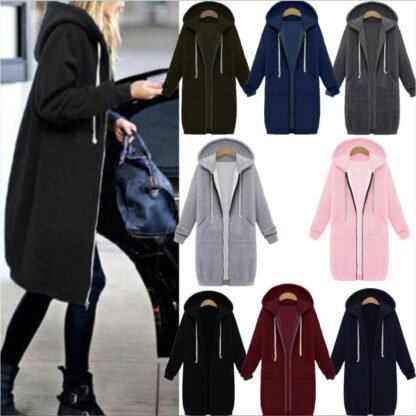 Chaqueta larga de polar