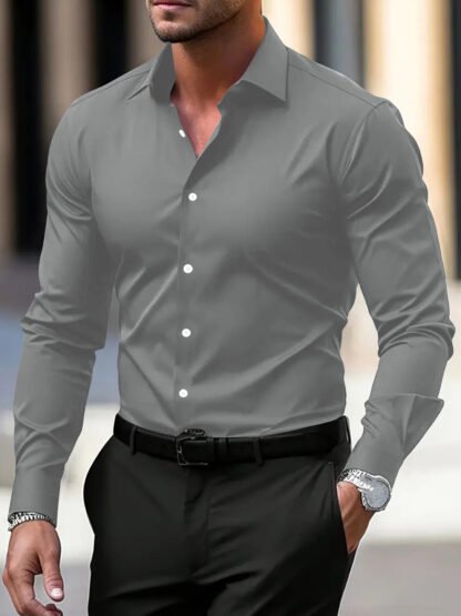 Camisa de color sólido - Image 3